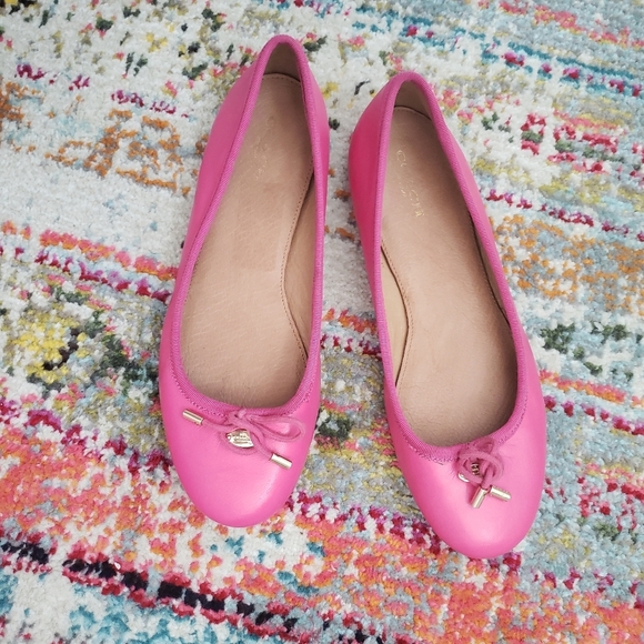 Coach pink ballet flat shoes size 7 - Picture 1 of 6